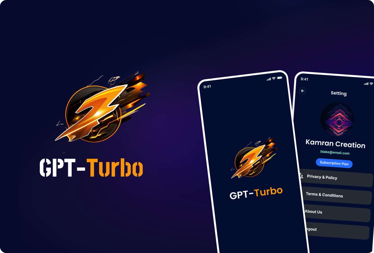 GPT Turbo – Chat Bot App UI Design