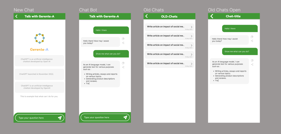 Gerente-A Chat Bot UI Design